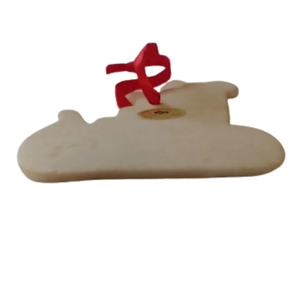 ‎Russ Berrie Sled Ornament Porcelain Christmas Holiday Farmhouse Country Retro